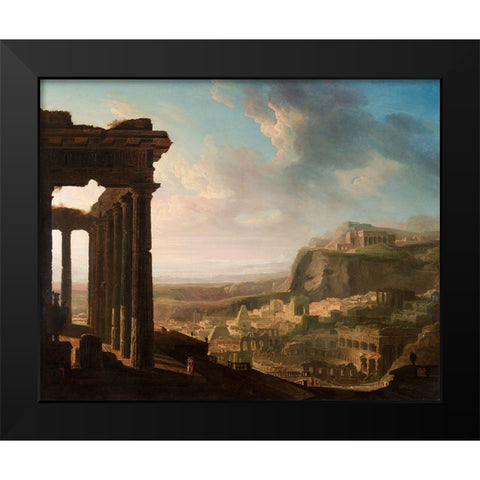 Ruins of an Ancient City Black Modern Wood Framed Art Print by Martin, John