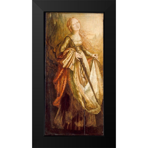St. Catherine Black Modern Wood Framed Art Print by Grunewald, After Matthias