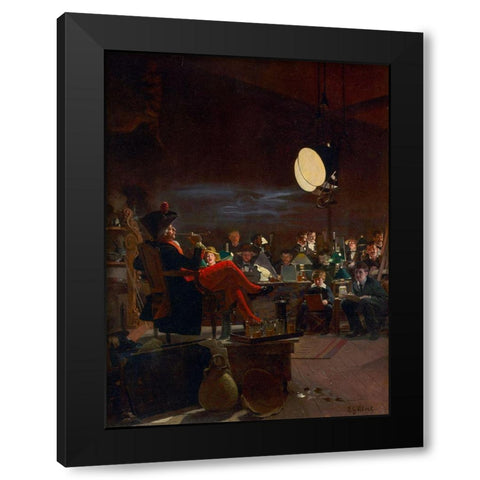A Night Class Black Modern Wood Framed Art Print by Vibert, Jehan-Georges