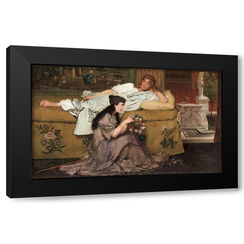 Glaucus and Nydia Black Modern Wood Framed Art Print with Double Matting by Alma-Tadema, Sir Lawrence