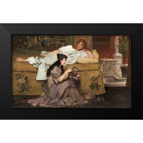 Glaucus and Nydia Black Modern Wood Framed Art Print by Alma-Tadema, Sir Lawrence