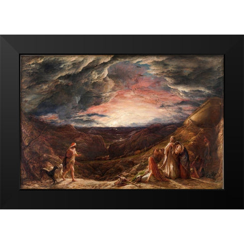 Noah, The Eve of the Deluge Black Modern Wood Framed Art Print by Linnell, John