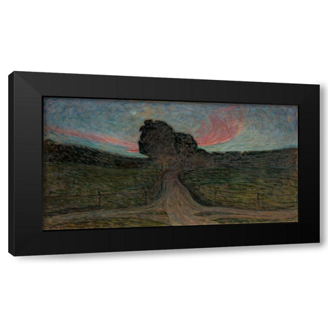 Evening Mood-Lidingo Black Modern Wood Framed Art Print by Jansson, Eugene