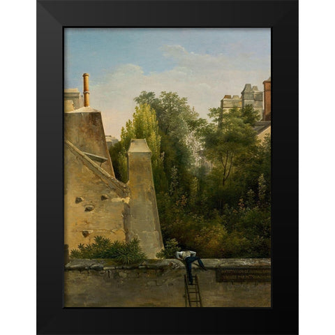 The Curious One Black Modern Wood Framed Art Print by Mongin, Antoine Pierre