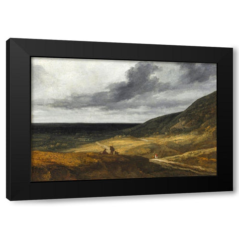 Landscape Near Paris Black Modern Wood Framed Art Print by Michel, Georges