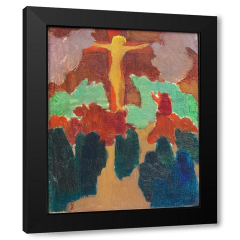 The Orange Christ Black Modern Wood Framed Art Print with Double Matting by Denis, Maurice