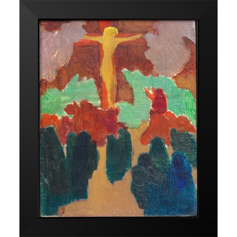 The Orange Christ Black Modern Wood Framed Art Print by Denis, Maurice