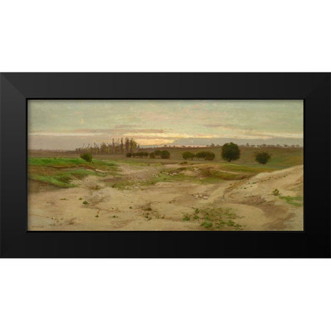 The Marl Pit at Mulcent, Evening Black Modern Wood Framed Art Print by Chintreuil, Antoine