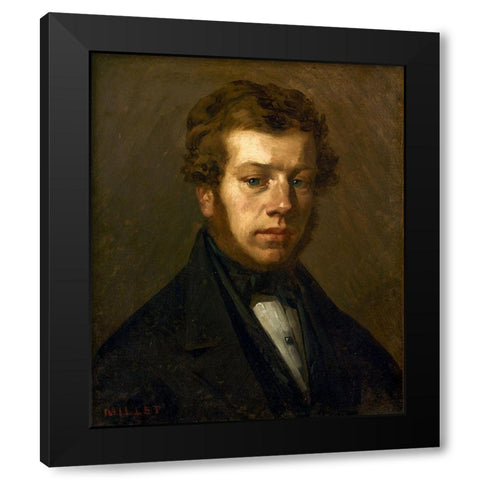 Monsieur Martin Black Modern Wood Framed Art Print by Millet, Jean-Francois