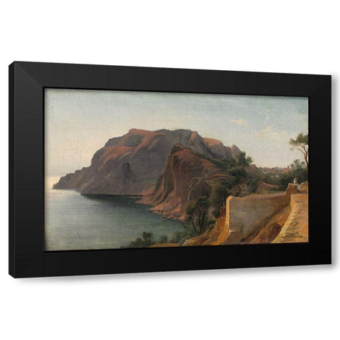 Capri Black Modern Wood Framed Art Print by Benouville, Jean Achille