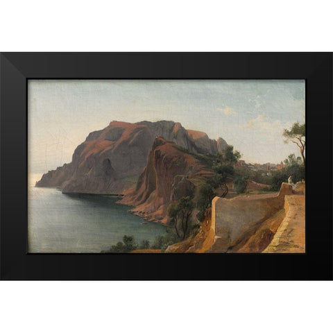 Capri Black Modern Wood Framed Art Print by Benouville, Jean Achille