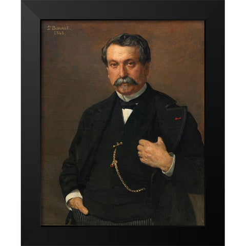 Portrait of a Man Black Modern Wood Framed Art Print by Bonnat, Leon