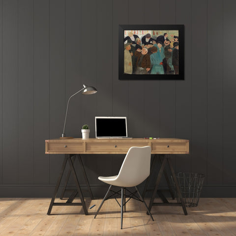 The Bistro Black Modern Wood Framed Art Print by Vallotton, Felix