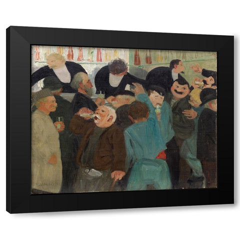 The Bistro Black Modern Wood Framed Art Print with Double Matting by Vallotton, Felix
