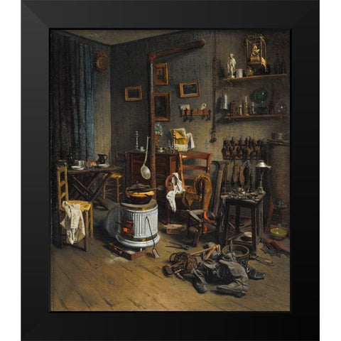 Cobblers Quarters Black Modern Wood Framed Art Print by Duplessy, Jean-Alphonse