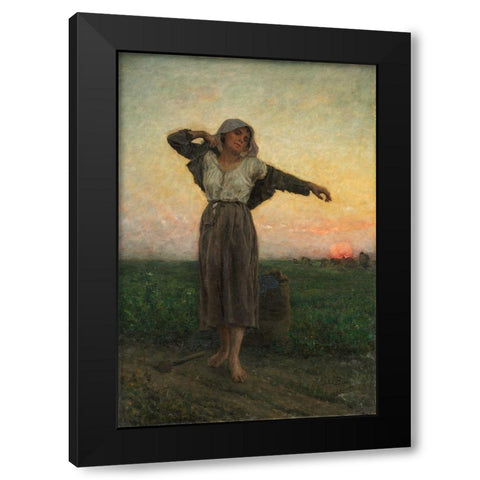 The Tired Gleaner Black Modern Wood Framed Art Print by Breton, Jules