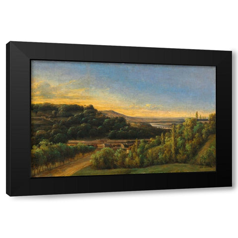 View of Saint-Cloud, Near the Seine Black Modern Wood Framed Art Print with Double Matting by de St. Martin, Alexandre Pau