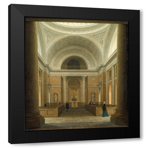 The Slotskirken of Christiansborg, Copenhagen Black Modern Wood Framed Art Print with Double Matting by Hansen, Heinrich