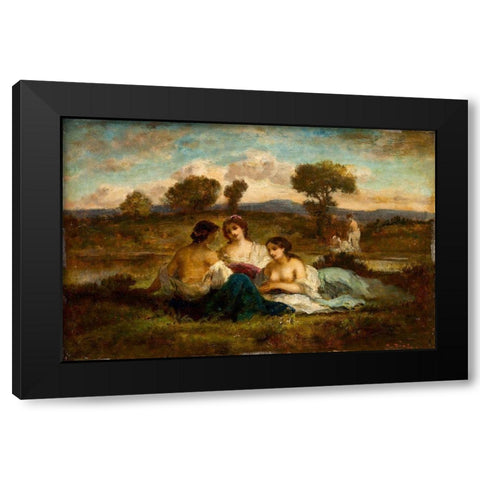 The Bathers Black Modern Wood Framed Art Print with Double Matting by de la Pena, Narcisse Diaz