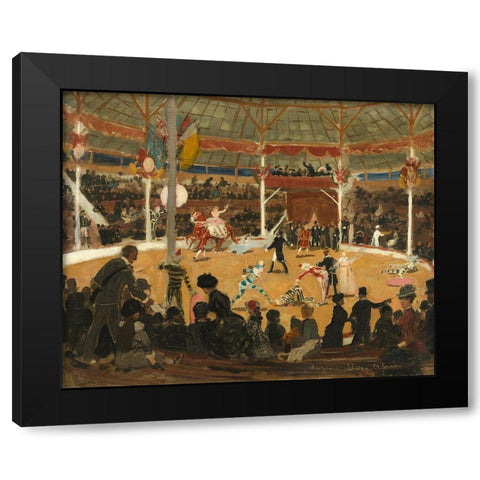 The Circus Black Modern Wood Framed Art Print by Valadon, Suzanne