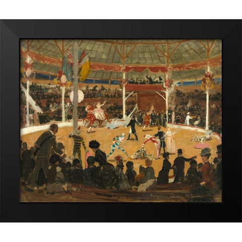 The Circus Black Modern Wood Framed Art Print by Valadon, Suzanne