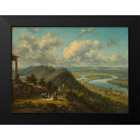 The Oxbow Seen from Mount Holyoke Black Modern Wood Framed Art Print by Grailly, Victor de