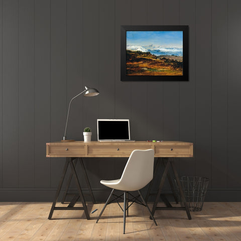 The Pyrenees, the Peak of the Midi de Bigorre Black Modern Wood Framed Art Print by de la Pena, Narcisse Diaz