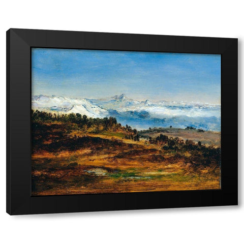 The Pyrenees, the Peak of the Midi de Bigorre Black Modern Wood Framed Art Print with Double Matting by de la Pena, Narcisse Diaz