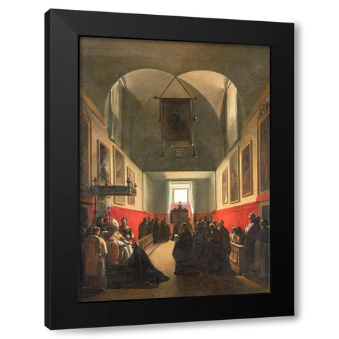 Homage to a Bishop Black Modern Wood Framed Art Print with Double Matting by Granet, Francois Marius
