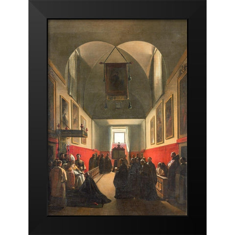 Homage to a Bishop Black Modern Wood Framed Art Print by Granet, Francois Marius