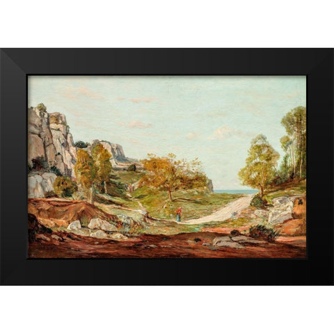 Landscape at Saint-Andre, Near Marseilles Black Modern Wood Framed Art Print by Guigou, Paul