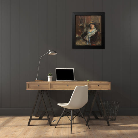 Marie Samary of the Odeon Theater Black Modern Wood Framed Art Print by Bastien-Lepage, Jules