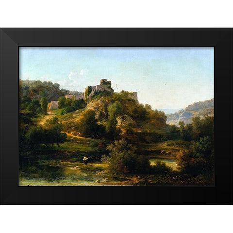 Chateauvieux-sur-Suran Black Modern Wood Framed Art Print by Ponthus-Cinier, Antoine-Claude