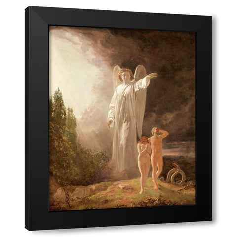 Expulsion of Adam and Eve Black Modern Wood Framed Art Print by Faed, John