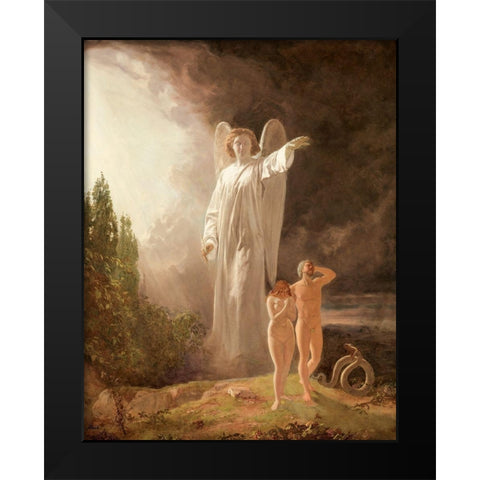 Expulsion of Adam and Eve Black Modern Wood Framed Art Print by Faed, John