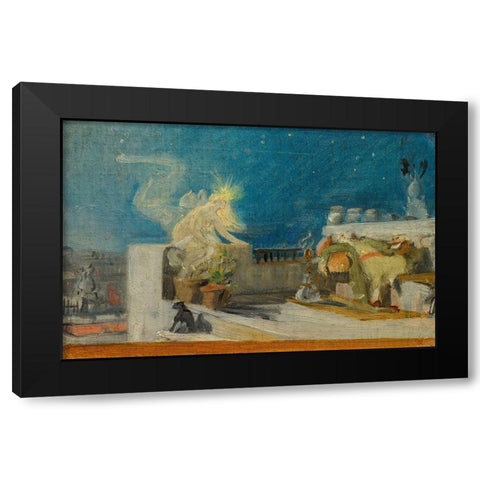 Sketch for The Oriental Dream Black Modern Wood Framed Art Print with Double Matting by du Nouy, Jean Lecomte