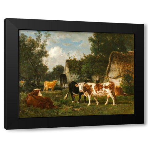 The Mill Black Modern Wood Framed Art Print by Marcke, Emile van