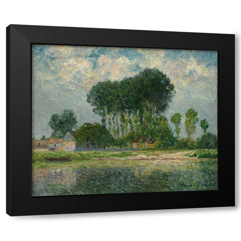 The River Black Modern Wood Framed Art Print by Maufra, Maxime