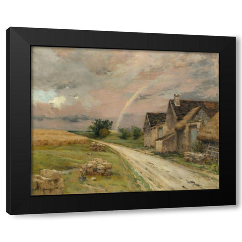 The Rainbow, Acheres la Foret Black Modern Wood Framed Art Print by Cazin, Jean-Charles