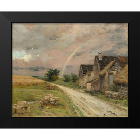 The Rainbow, Acheres la Foret Black Modern Wood Framed Art Print by Cazin, Jean-Charles