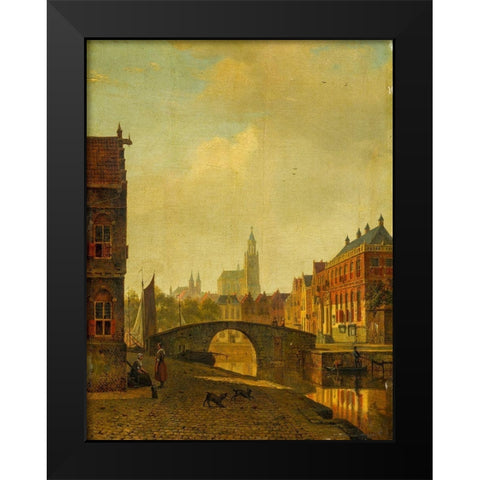 Imaginary View of Arnhem Black Modern Wood Framed Art Print by Roth, George Andries