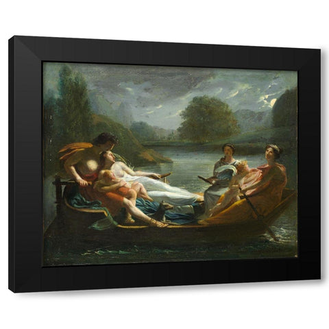 The Dream of Happiness Black Modern Wood Framed Art Print by Prud''hon, After Pierre-Paul
