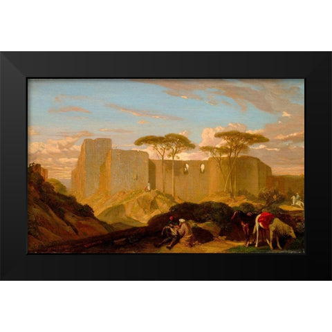 The Good Samaritan Black Modern Wood Framed Art Print by Decamps, Alexandre-Gabriel