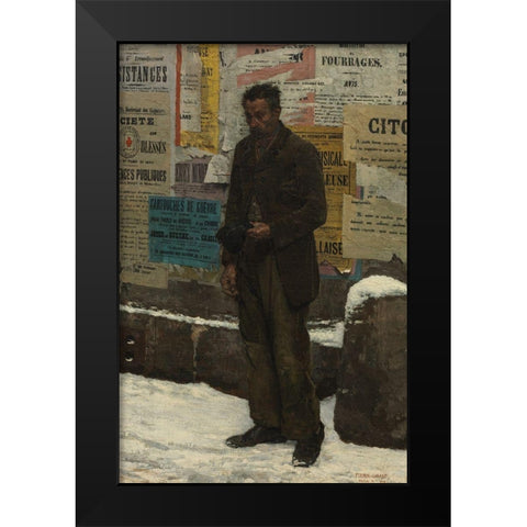 The Veteran Black Modern Wood Framed Art Print by Firmin-Girard, Marie-Francois