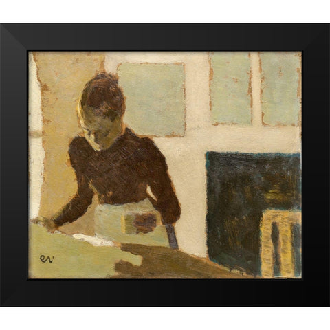 Laundress Black Modern Wood Framed Art Print by Vuillard, Edouard
