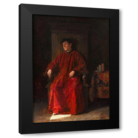 Judge in Red Robe Black Modern Wood Framed Art Print by Steinheil, Adolphe Charles Edouard
