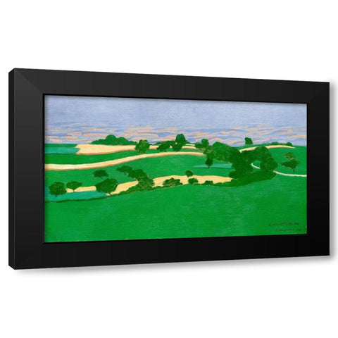 Corn Fields Black Modern Wood Framed Art Print with Double Matting by Vallotton, Felix