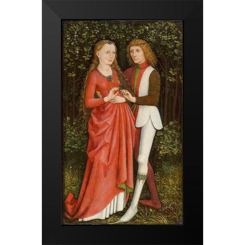 A Bridal Couple Black Modern Wood Framed Art Print by Germany 19th Century