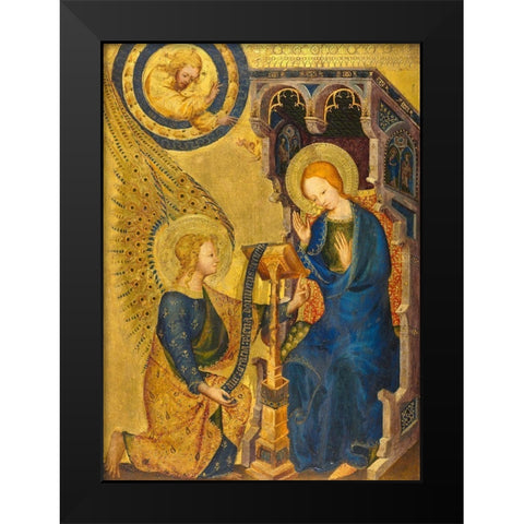 The Annunciation Black Modern Wood Framed Art Print by France 14th Century