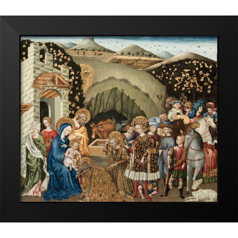 The Adoration of the Magi Black Modern Wood Framed Art Print by Paolo, Giovanni di